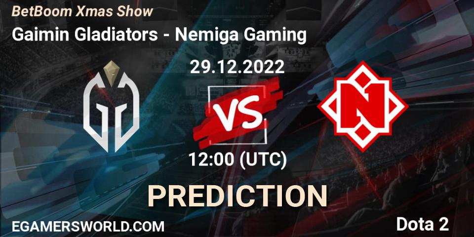 Pronósticos Gaimin Gladiators - Nemiga Gaming. 29.12.2022 at 12:01. BetBoom Xmas Show - Dota 2