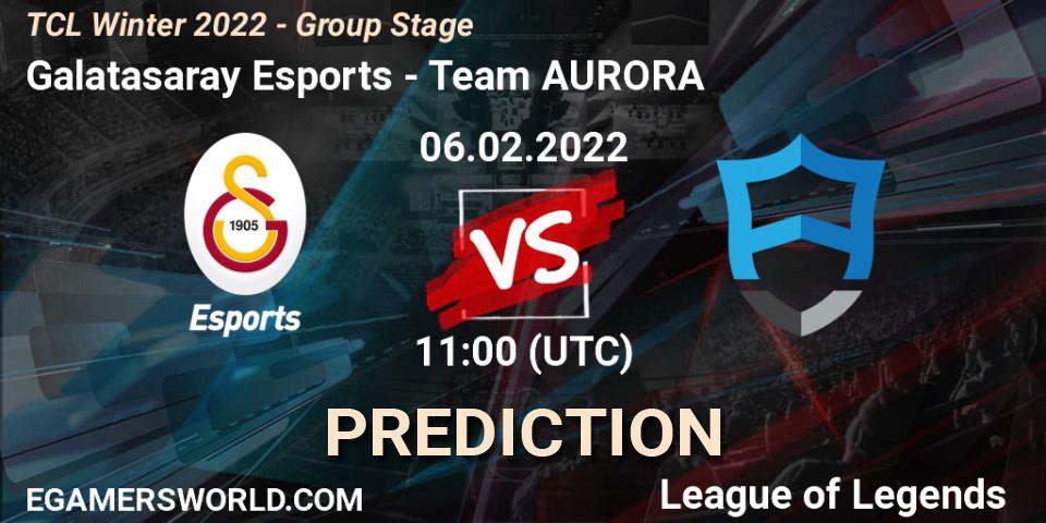 Pronósticos Galatasaray Esports - Team AURORA. 06.02.22. TCL Winter 2022 - Group Stage - LoL