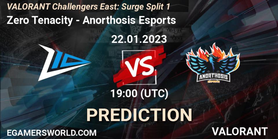 Pronósticos Zero Tenacity - Anorthosis Esports. 22.01.2023 at 19:30. VALORANT Challengers 2023 East: Surge Split 1 - VALORANT
