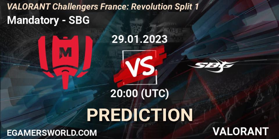 Pronósticos Mandatory - SBG. 29.01.23. VALORANT Challengers 2023 France: Revolution Split 1 - VALORANT