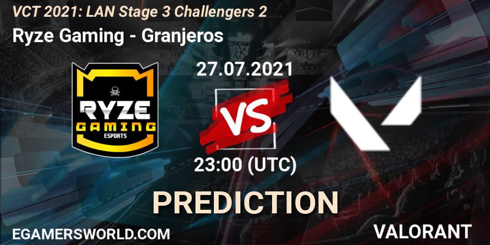 Pronósticos Ryze Gaming - Granjeros. 27.07.2021 at 23:00. VCT 2021: LAN Stage 3 Challengers 2 - VALORANT