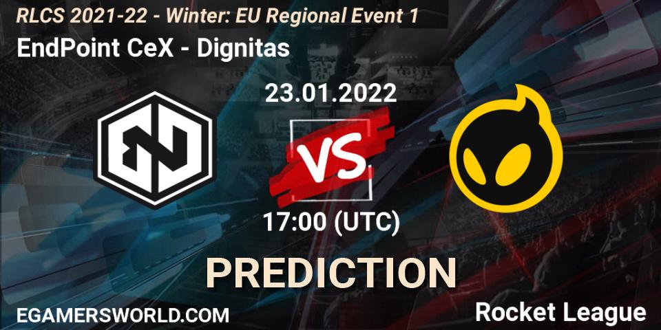 Pronósticos EndPoint CeX - Dignitas. 23.01.2022 at 16:45. RLCS 2021-22 - Winter: EU Regional Event 1 - Rocket League