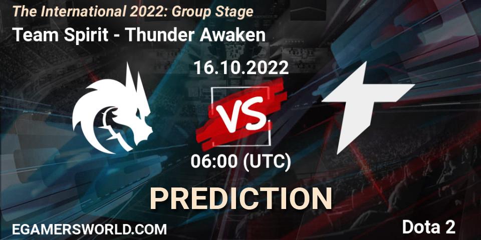 Pronósticos Team Spirit - Thunder Awaken. 16.10.22. The International 2022: Group Stage - Dota 2