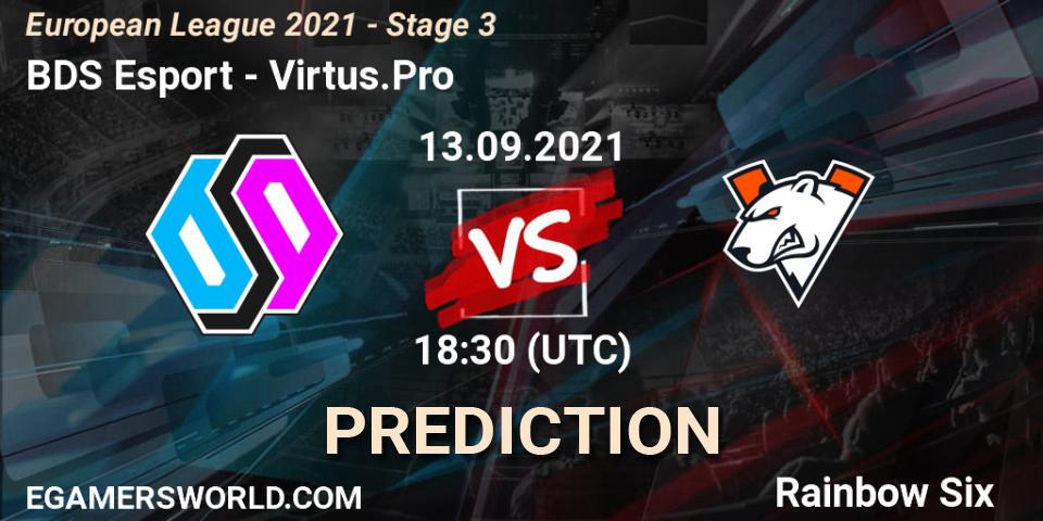 Pronósticos BDS Esport - Virtus.Pro. 13.09.2021 at 18:30. European League 2021 - Stage 3 - Rainbow Six