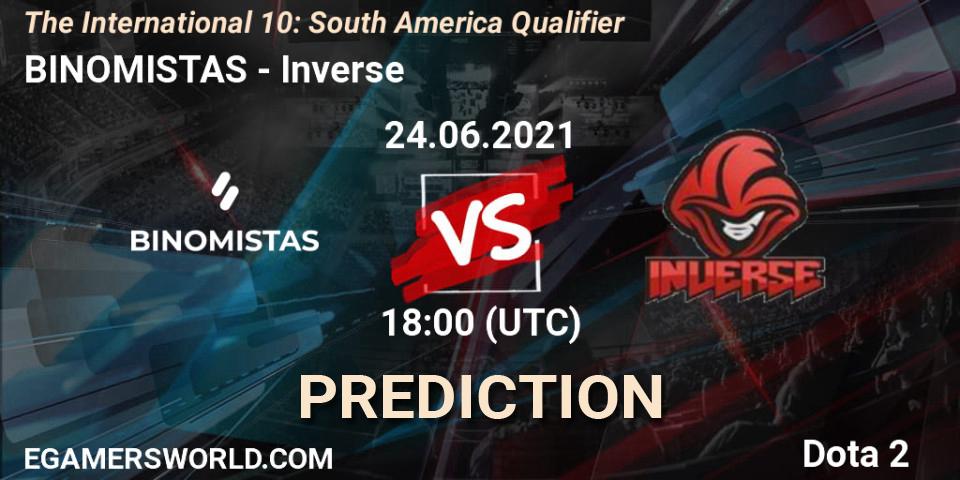 Pronósticos BINOMISTAS - Inverse. 24.06.2021 at 18:08. The International 10: South America Qualifier - Dota 2