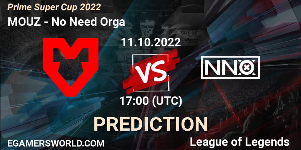 Pronósticos MOUZ - No Need Orga. 11.10.2022 at 17:00. Prime Super Cup 2022 - LoL