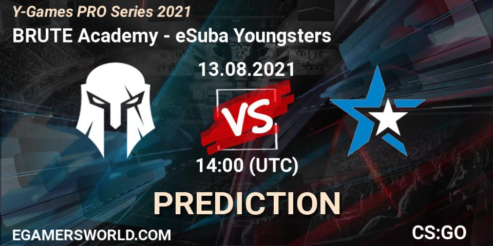 Pronósticos BRUTE Academy - eSuba Youngsters. 13.08.2021 at 14:00. Y-Games PRO Series 2021 - Counter-Strike (CS2)