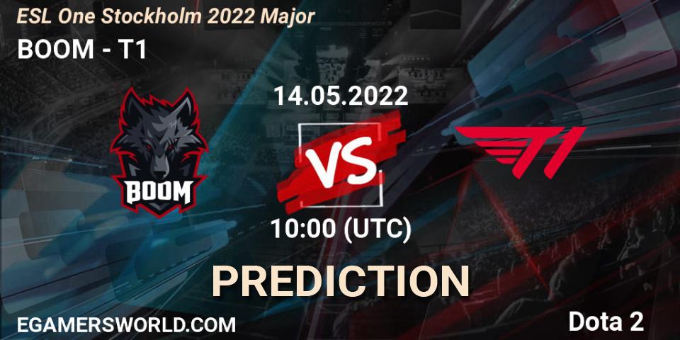 Pronósticos BOOM - T1. 14.05.2022 at 10:00. ESL One Stockholm 2022 Major - Dota 2