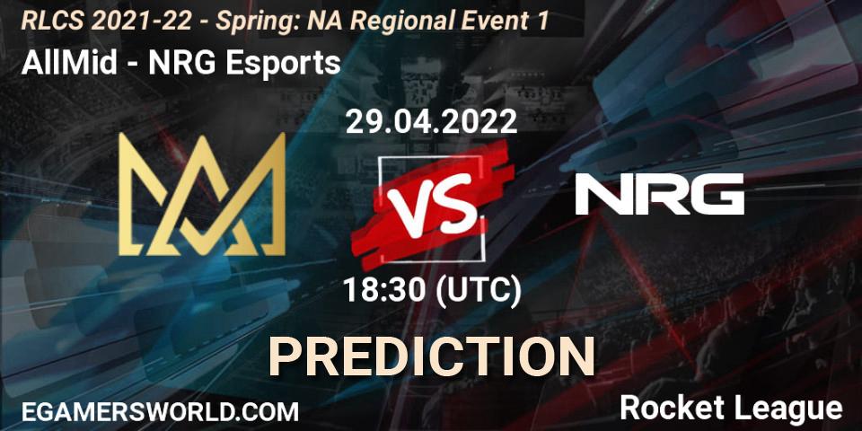 Pronósticos AllMid - NRG Esports. 29.04.22. RLCS 2021-22 - Spring: NA Regional Event 1 - Rocket League