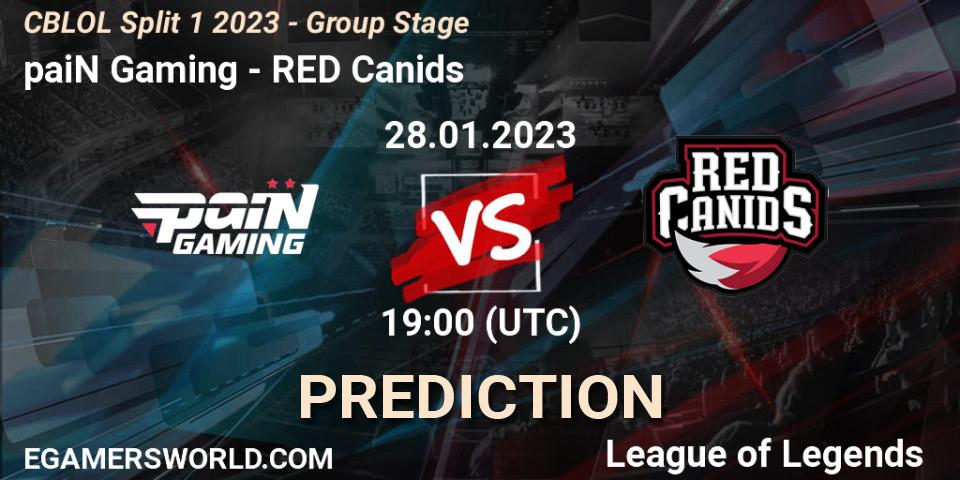 Pronósticos paiN Gaming - RED Canids. 28.01.23. CBLOL Split 1 2023 - Group Stage - LoL