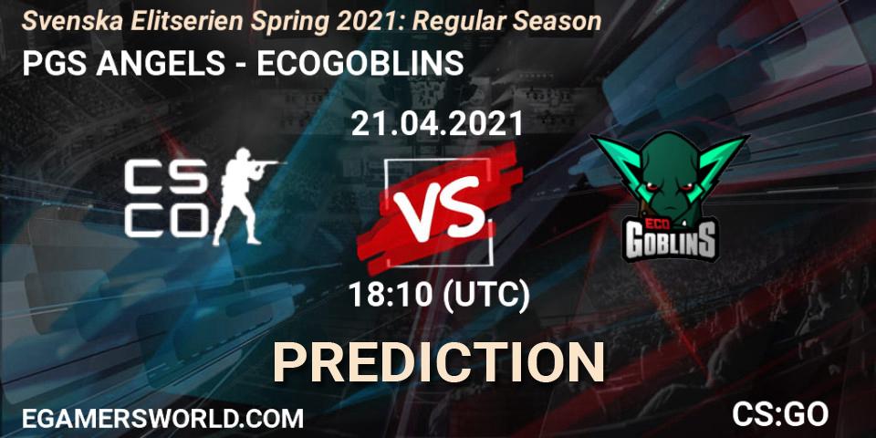 Pronósticos PGS ANGELS - ECOGOBLINS. 21.04.2021 at 18:10. Svenska Elitserien Spring 2021: Regular Season - Counter-Strike (CS2)