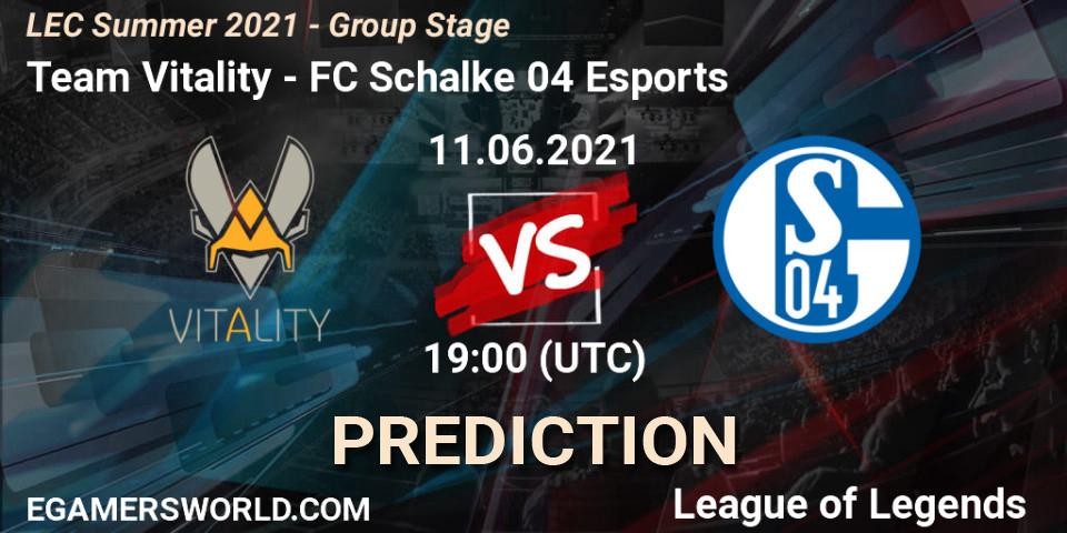 Pronósticos Team Vitality - FC Schalke 04 Esports. 11.06.21. LEC Summer 2021 - Group Stage - LoL