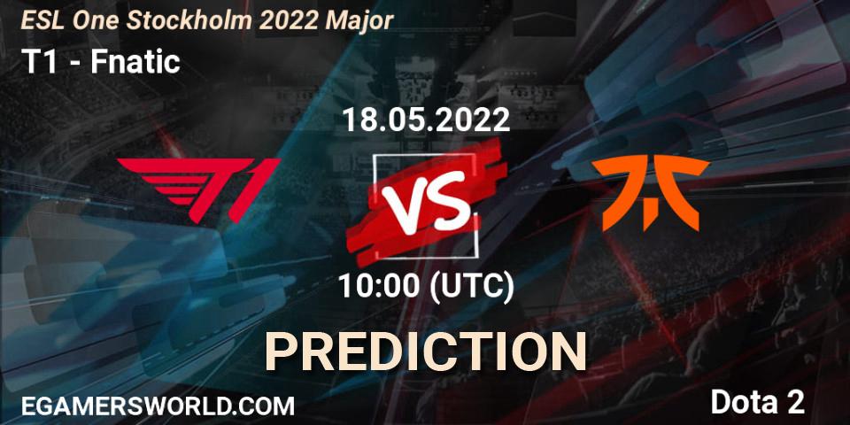 Pronósticos T1 - Fnatic. 18.05.2022 at 10:00. ESL One Stockholm 2022 Major - Dota 2