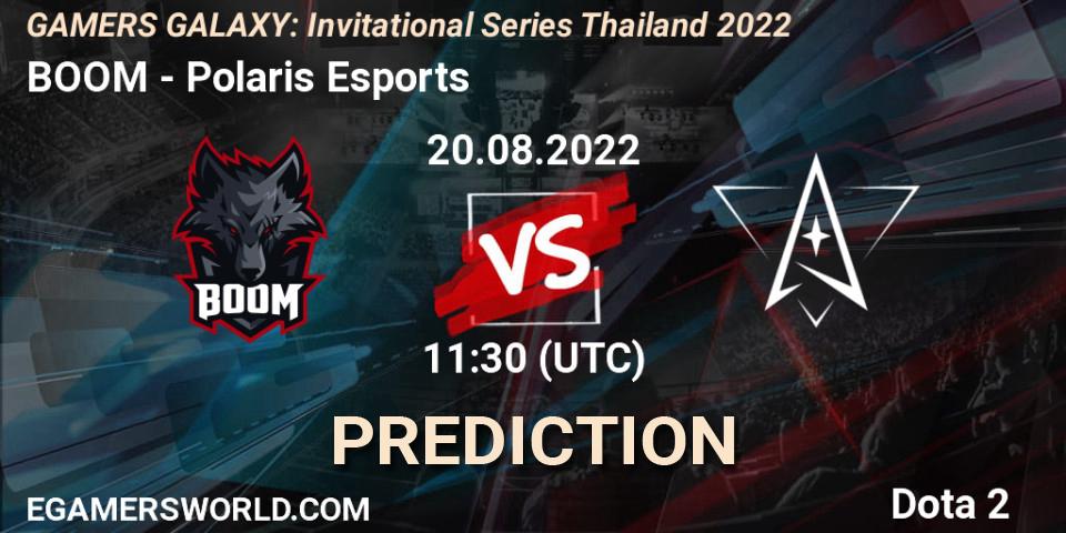 Pronósticos BOOM - Polaris Esports. 20.08.2022 at 11:30. GAMERS GALAXY: Invitational Series Thailand 2022 - Dota 2