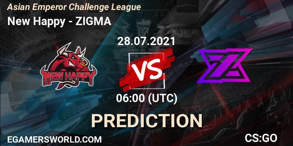 Pronósticos New Happy - ZIGMA. 28.07.21. Asian Emperor Challenge League - CS2 (CS:GO)