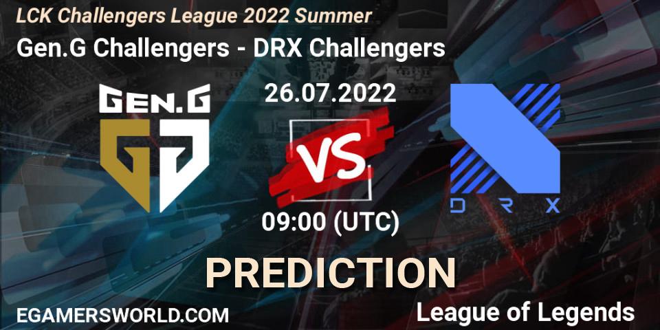 Pronósticos Gen.G Challengers - DRX Challengers. 26.07.22. LCK Challengers League 2022 Summer - LoL