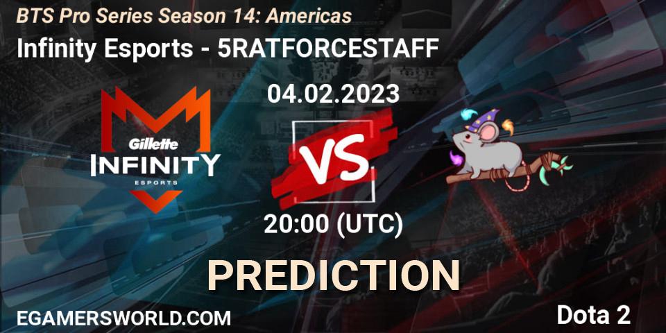 Pronósticos Infinity Esports - 5RATFORCESTAFF. 04.02.23. BTS Pro Series Season 14: Americas - Dota 2
