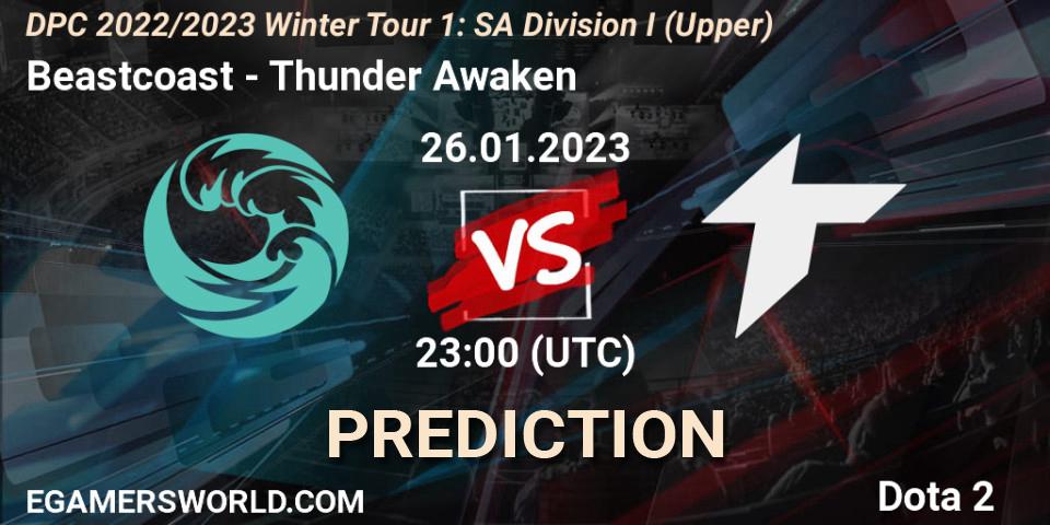 Pronósticos Beastcoast - Thunder Awaken. 26.01.2023 at 23:12. DPC 2022/2023 Winter Tour 1: SA Division I (Upper) - Dota 2