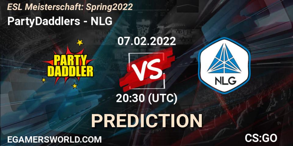 Pronósticos PartyDaddlers - NLG. 07.02.2022 at 20:30. ESL Meisterschaft: Spring 2022 - Counter-Strike (CS2)