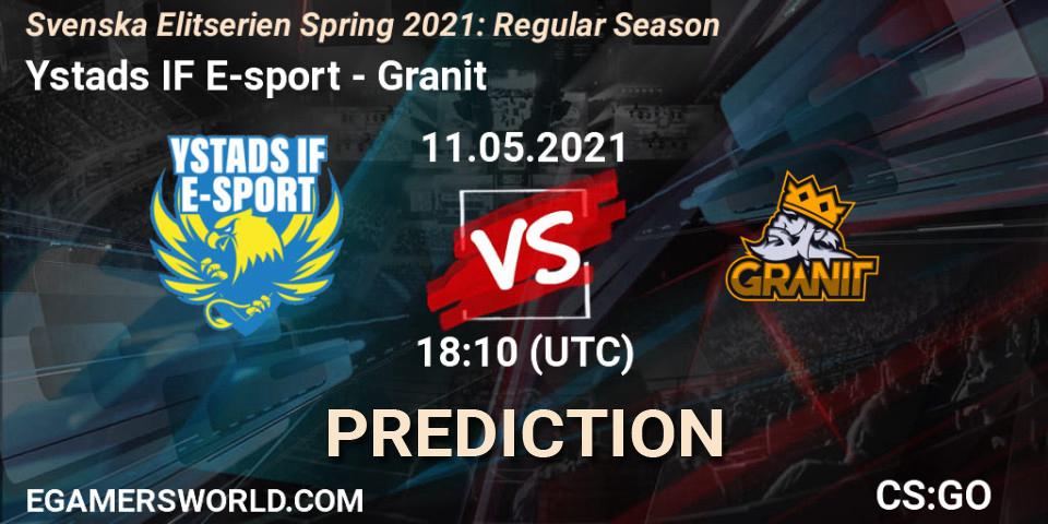 Pronósticos Ystads IF E-sport - Granit. 11.05.21. Svenska Elitserien Spring 2021: Regular Season - CS2 (CS:GO)