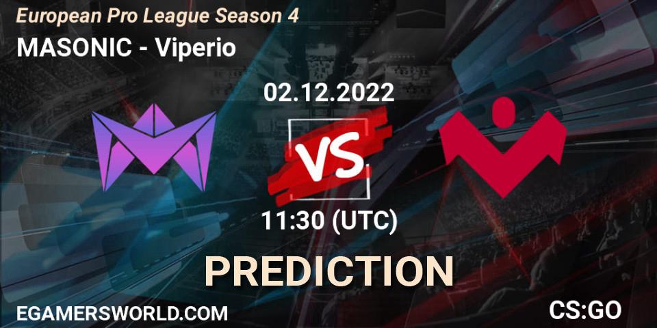 Pronósticos MASONIC - Viperio. 02.12.22. European Pro League Season 4 - CS2 (CS:GO)