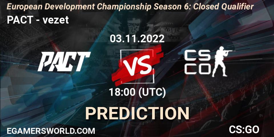 Pronósticos PACT - vezet. 03.11.2022 at 18:00. European Development Championship Season 6: Closed Qualifier - Counter-Strike (CS2)