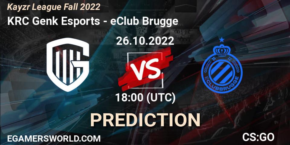 Pronósticos KRC Genk Esports - eClub Brugge. 26.10.2022 at 18:00. Kayzr League Fall 2022 - Counter-Strike (CS2)