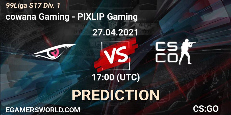 Pronósticos cowana Gaming - PIXLIP Gaming. 27.04.2021 at 17:00. 99Liga S17 Div. 1 - Counter-Strike (CS2)
