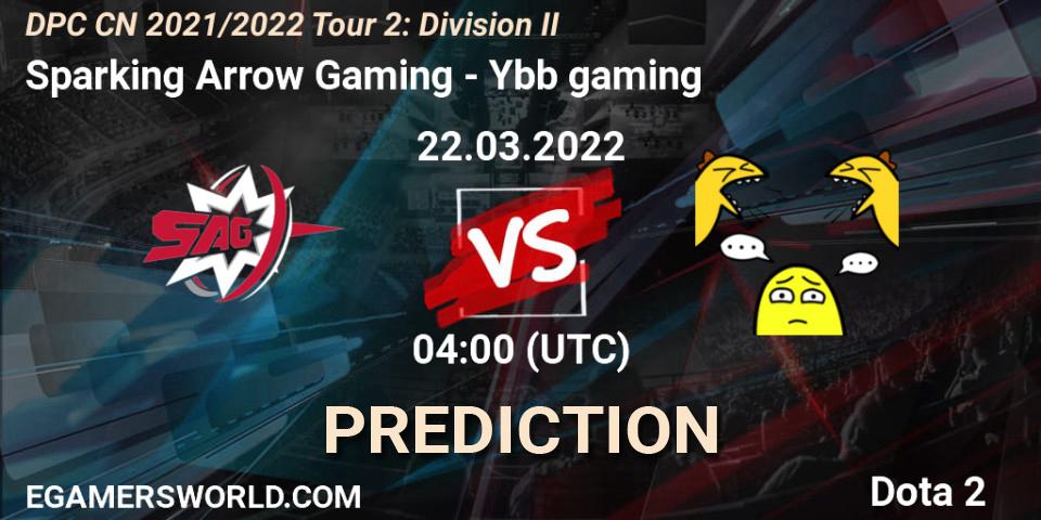 Pronósticos Sparking Arrow Gaming - Ybb gaming. 22.03.22. DPC 2021/2022 Tour 2: CN Division II (Lower) - Dota 2