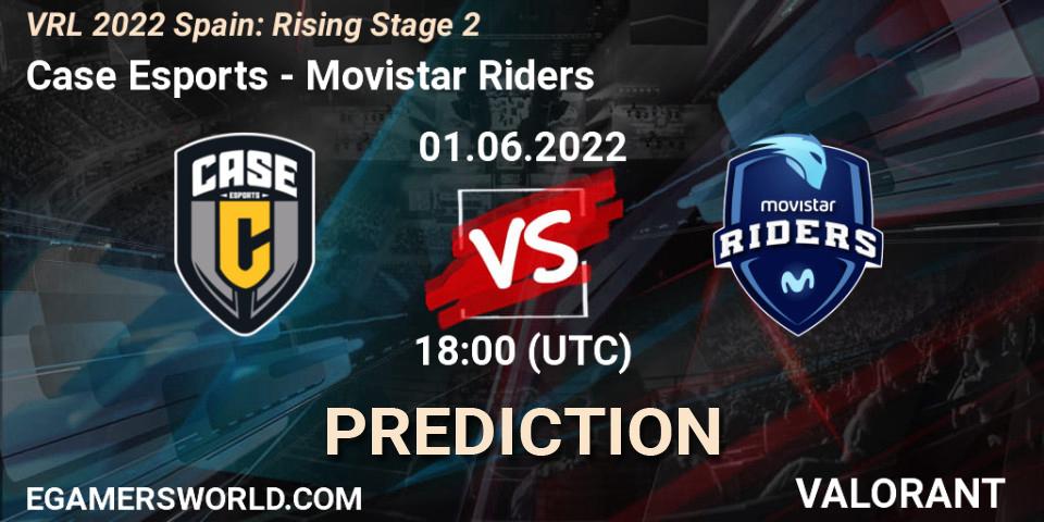 Pronósticos Case Esports - Movistar Riders. 07.06.2022 at 14:00. VRL 2022 Spain: Rising Stage 2 - VALORANT