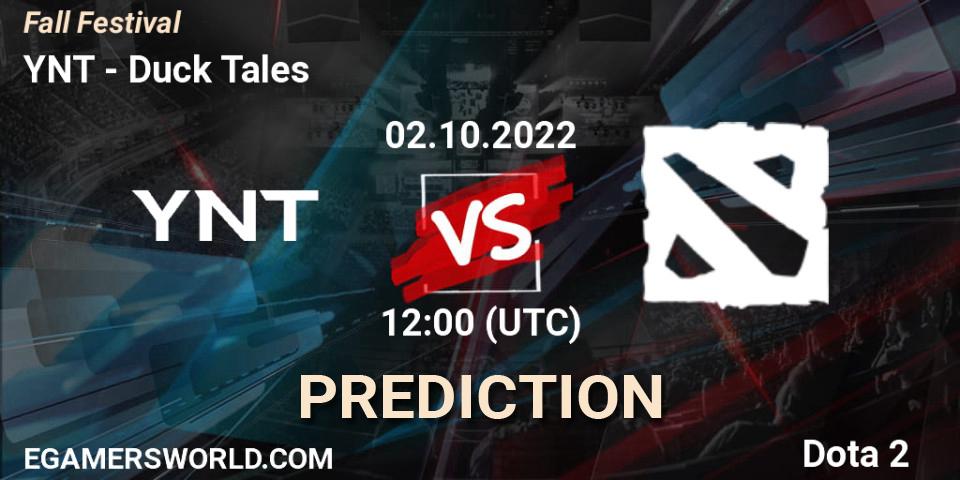Pronósticos YNT - Duck Tales. 02.10.2022 at 12:00. Fall Festival - Dota 2