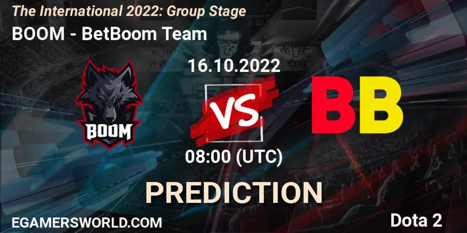 Pronósticos BOOM - BetBoom Team. 16.10.22. The International 2022: Group Stage - Dota 2