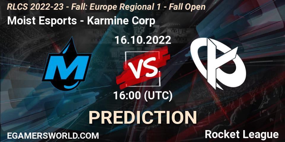 Pronósticos Moist Esports - Karmine Corp. 16.10.2022 at 15:50. RLCS 2022-23 - Fall: Europe Regional 1 - Fall Open - Rocket League
