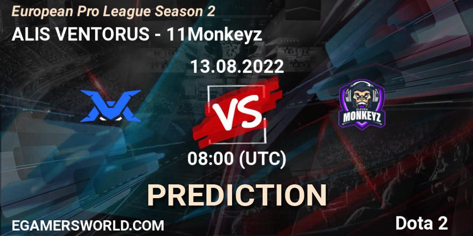 Pronósticos ALIS VENTORUS - 11Monkeyz. 13.08.22. European Pro League Season 2 - Dota 2