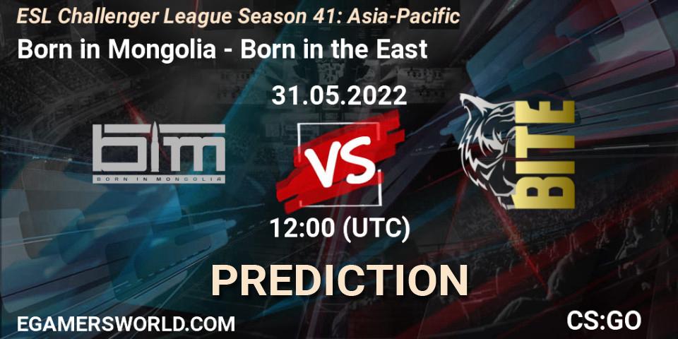Pronósticos Born in Mongolia - Born in the East. 31.05.2022 at 12:00. ESL Challenger League Season 41: Asia-Pacific - Counter-Strike (CS2)