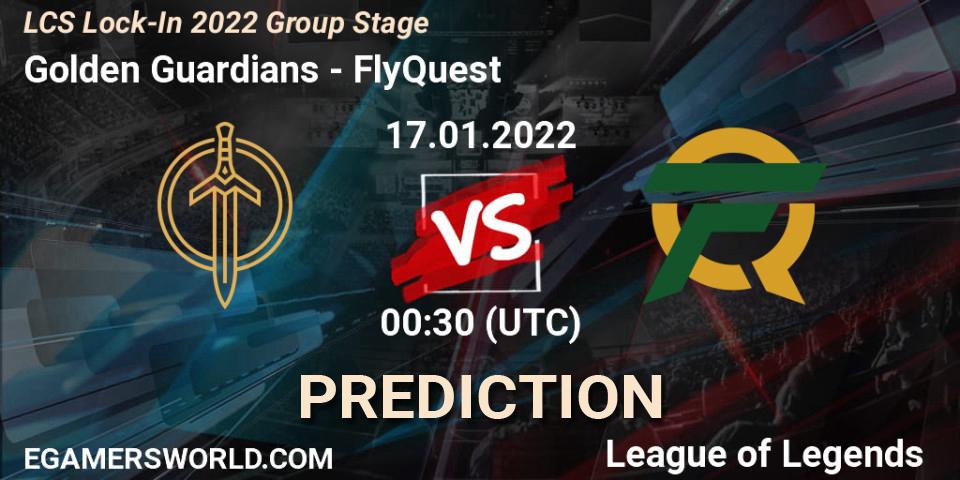 Pronósticos Golden Guardians - FlyQuest. 17.01.2022 at 00:30. LCS Lock-In 2022 Group Stage - LoL