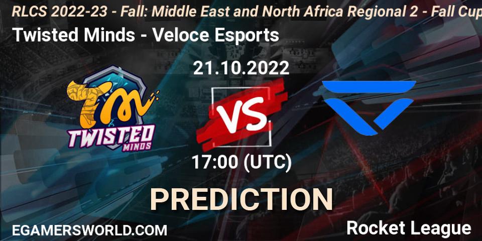 Pronósticos Twisted Minds - Veloce Esports. 21.10.22. RLCS 2022-23 - Fall: Middle East and North Africa Regional 2 - Fall Cup - Rocket League