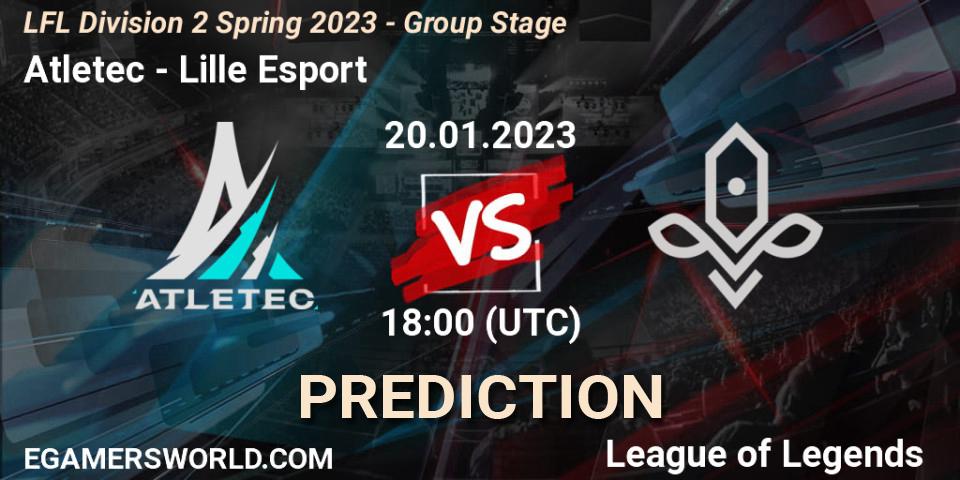Pronósticos Atletec - Lille Esport. 20.01.23. LFL Division 2 Spring 2023 - Group Stage - LoL