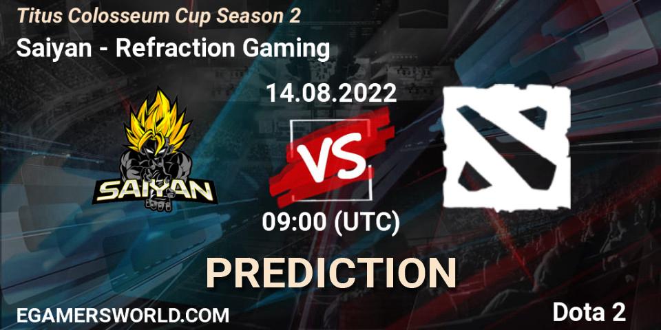 Pronósticos Saiyan - Refraction Gaming. 10.08.2022 at 03:23. Titus Colosseum Cup Season 2 - Dota 2