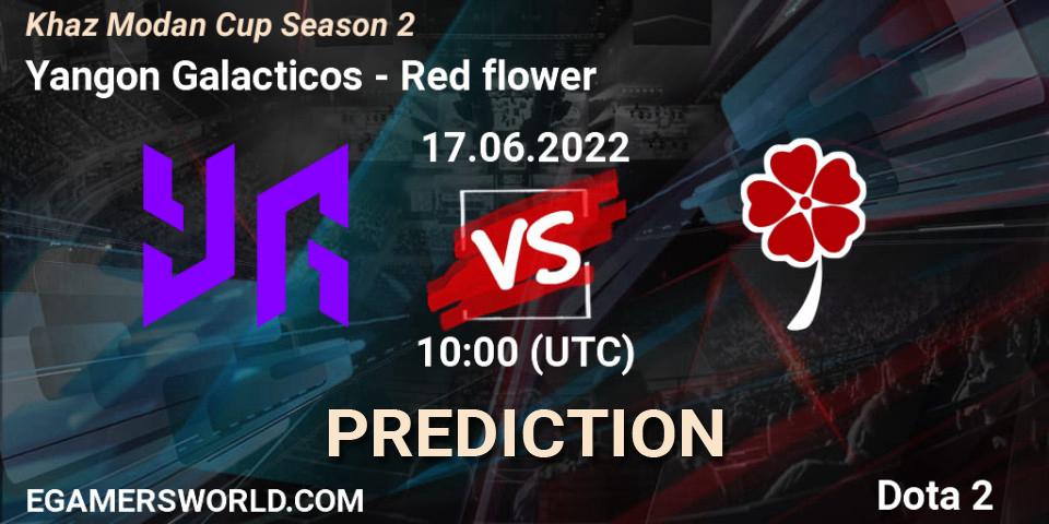 Pronósticos Yangon Galacticos - Red flower. 17.06.2022 at 09:59. Khaz Modan Cup Season 2 - Dota 2