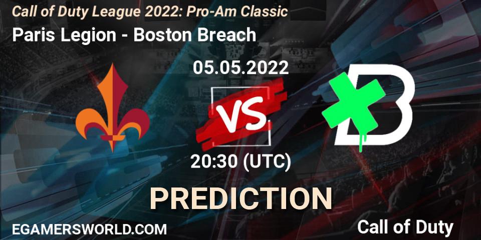 Pronósticos Paris Legion - Boston Breach. 05.05.22. Call of Duty League 2022: Pro-Am Classic - Call of Duty