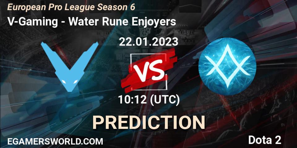 Pronósticos V-Gaming - Water Rune Enjoyers. 22.01.23. European Pro League Season 6 - Dota 2