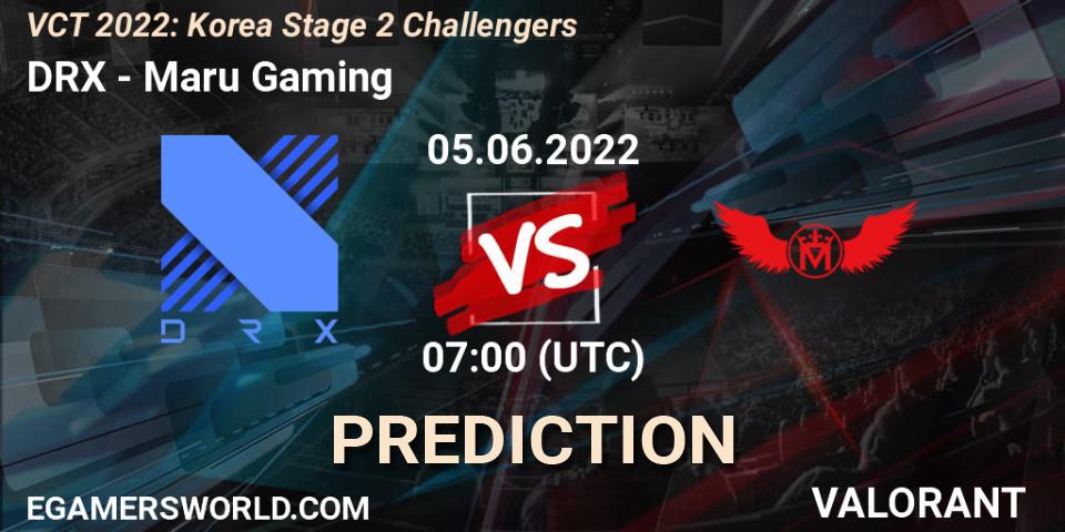 Pronósticos DRX - Maru Gaming. 05.06.2022 at 07:00. VCT 2022: Korea Stage 2 Challengers - VALORANT