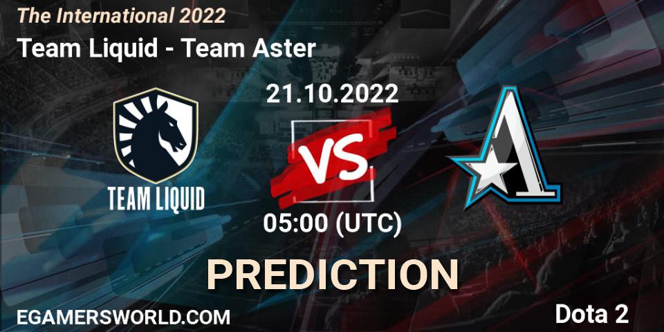 Pronósticos Team Liquid - Team Aster. 21.10.2022 at 04:16. The International 2022 - Dota 2