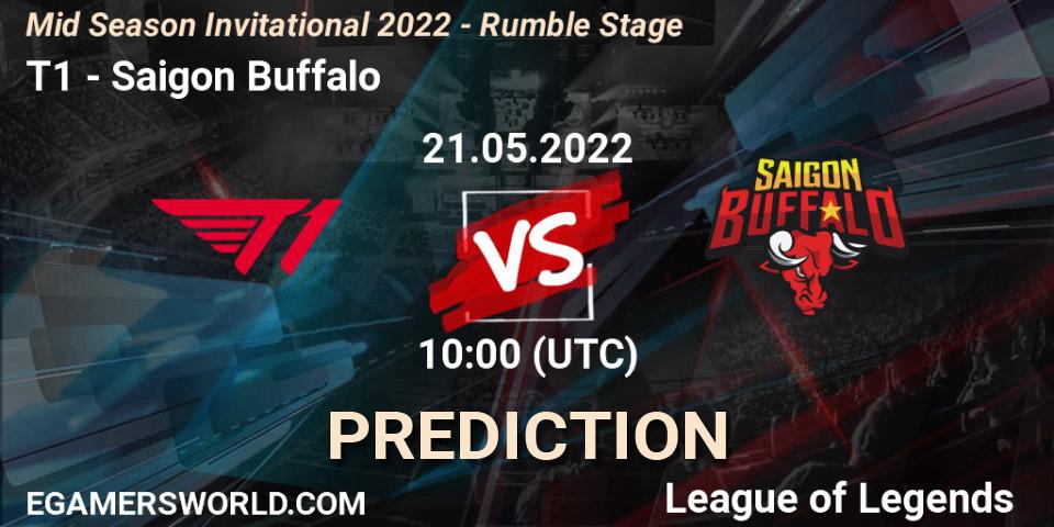 Pronósticos T1 - Saigon Buffalo. 21.05.2022 at 10:00. Mid Season Invitational 2022 - Rumble Stage - LoL