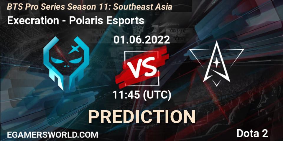Pronósticos Execration - Polaris Esports. 01.06.2022 at 11:42. BTS Pro Series Season 11: Southeast Asia - Dota 2