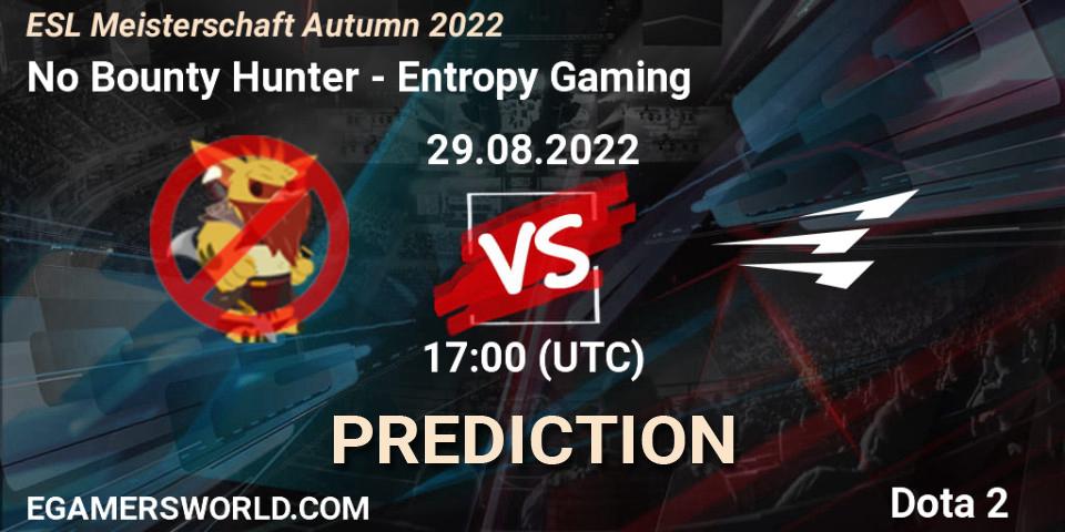Pronósticos No Bounty Hunter - Entropy Gaming. 29.08.2022 at 17:00. ESL Meisterschaft Autumn 2022 - Dota 2