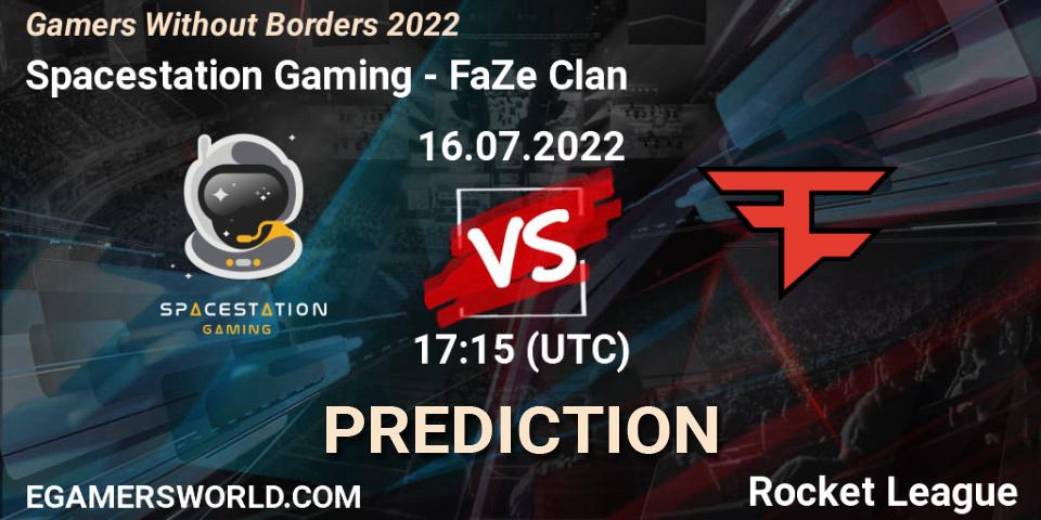 Pronósticos Spacestation Gaming - FaZe Clan. 16.07.2022 at 17:15. Gamers Without Borders 2022 - Rocket League