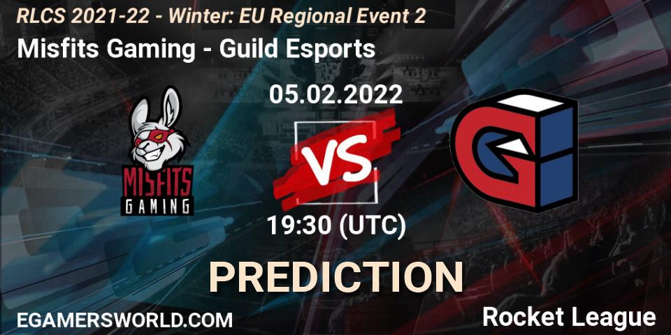 Pronósticos Misfits Gaming - Guild Esports. 05.02.2022 at 19:30. RLCS 2021-22 - Winter: EU Regional Event 2 - Rocket League
