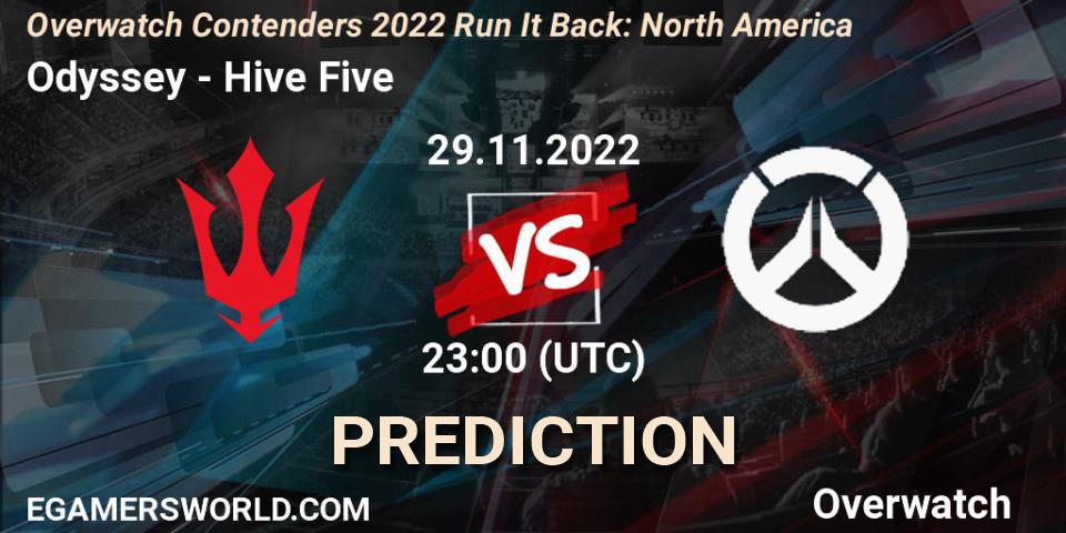 Pronósticos Odyssey - Hive Five. 08.12.2022 at 23:00. Overwatch Contenders 2022 Run It Back: North America - Overwatch